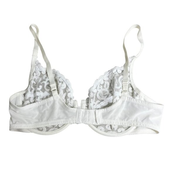 Wacoal bra 38C white lace Arabesque sheer lace not padded or lined - Picture 3 of 6